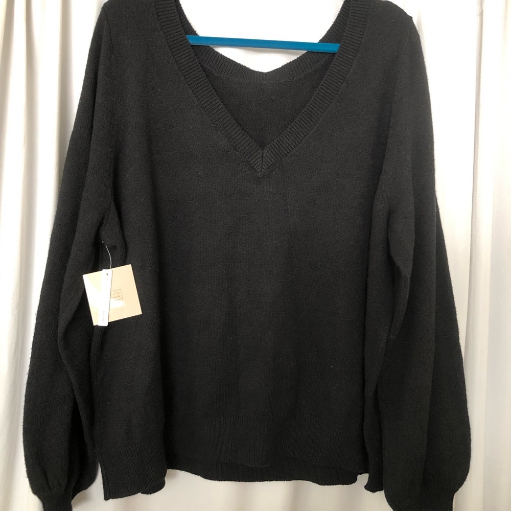 NWT 14th & Union Wear 2 Ways Black Sweater 3X
